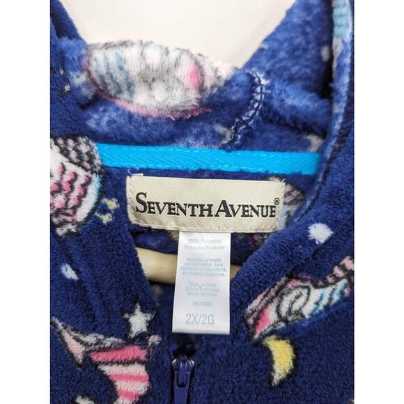 Plus size navy pajama onesie - Picture 2 of 4